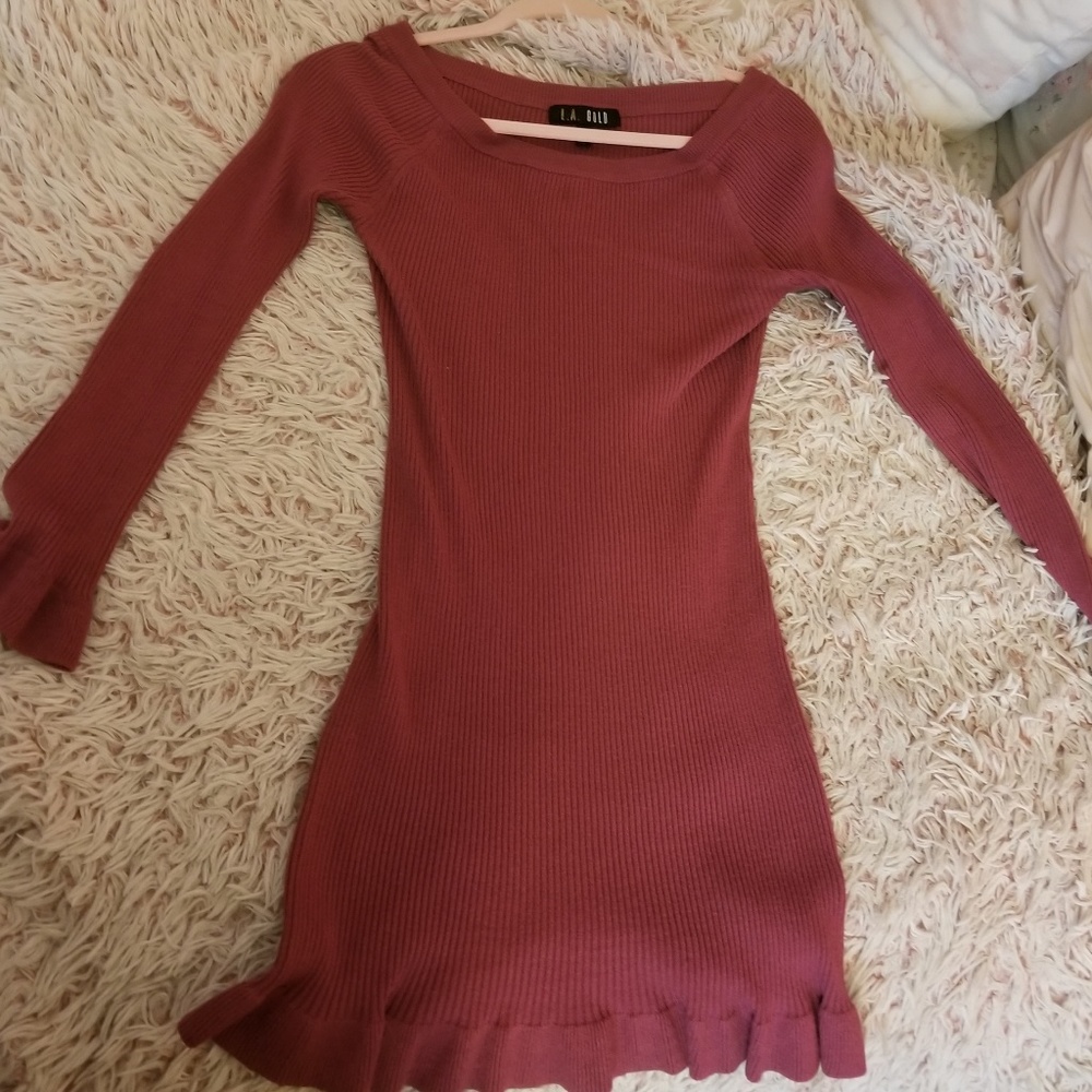 Ruffle off shoulder dress